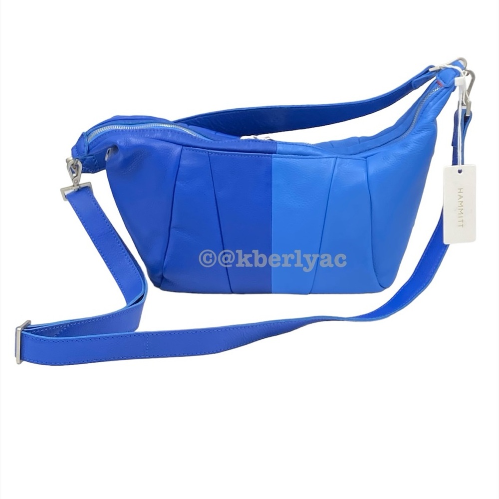 Hammitt Morgan Leather Oasis Blue Color Blocked Shoulder Hobo Bag - Picture 7 of 7